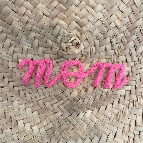 Poolside “Mom” Straw Envelope Clutch Bag